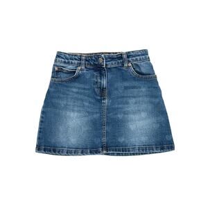 Boden Girls Denim Heart Print Skirt